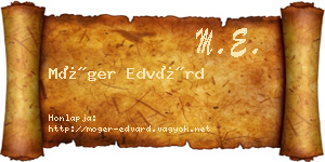 Móger Edvárd névjegykártya